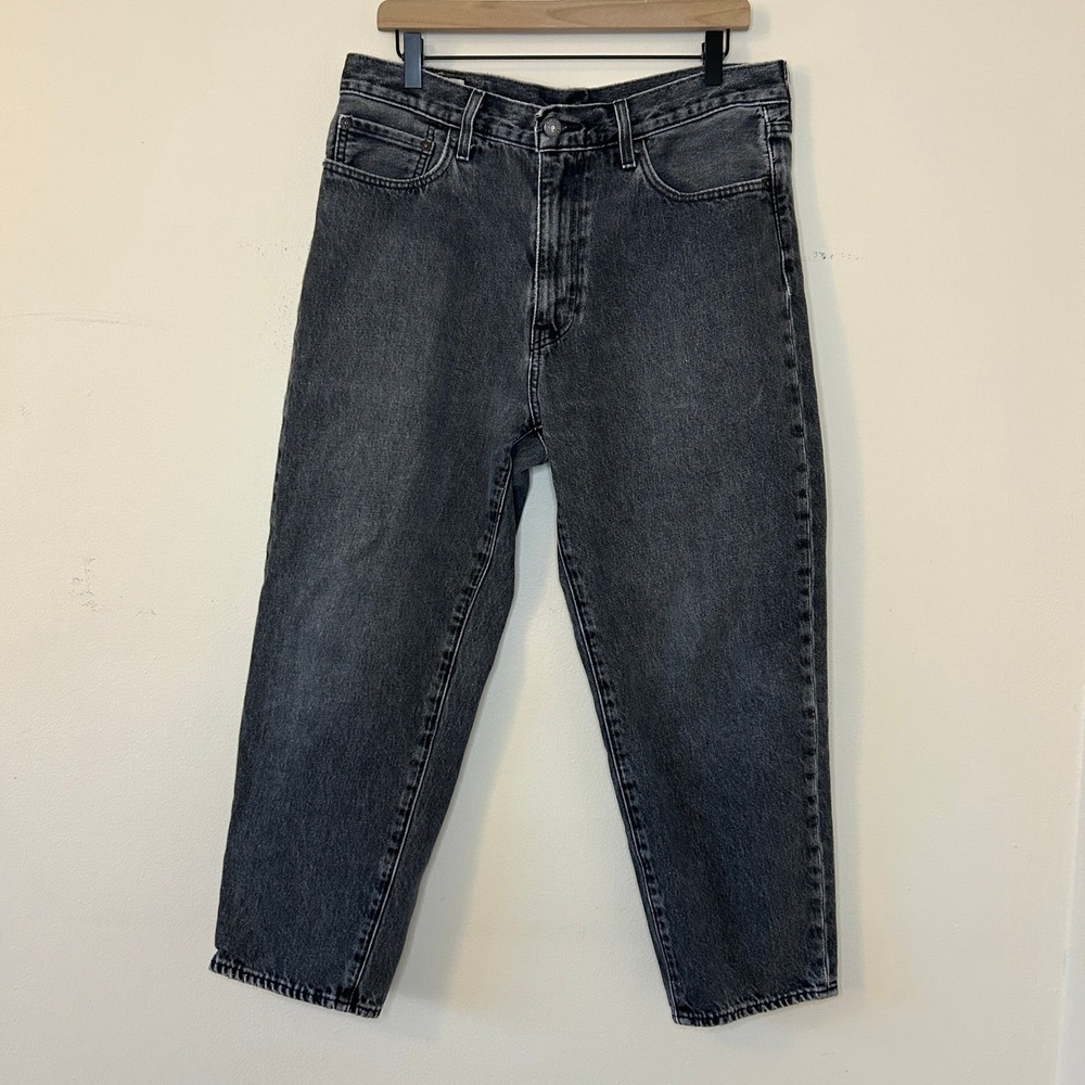Levis Premium Stay Loose Jeans Mens 33 Faded Black Cotton Hemp Relaxed Fit